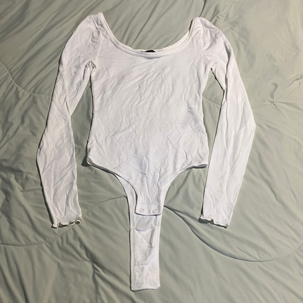 J. Crew White Long Sleeve Bodysuit